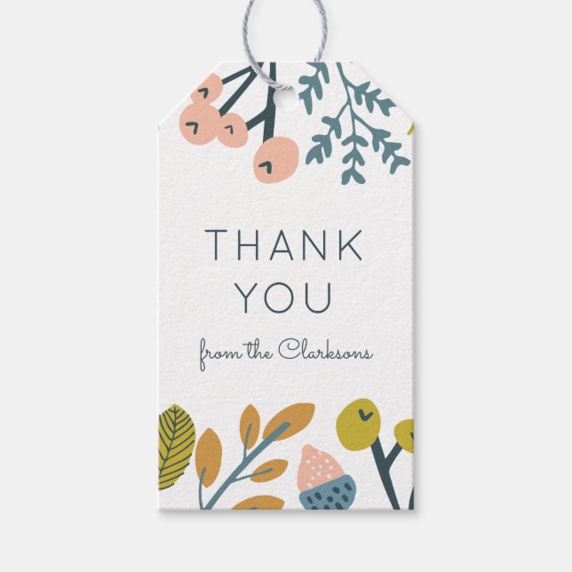 Fall Botanical Thank You Gift Tags (Front)