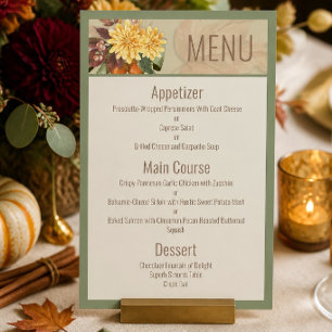 Fall Botanical Wedding Suite Menu Card
