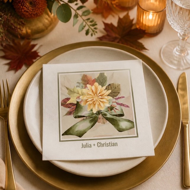 Fall Botanical Wedding Suite Paper Napkin (Creator Uploaded)