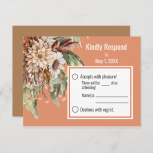 Fall Botanicals (Rust) Wedding RSVP Card