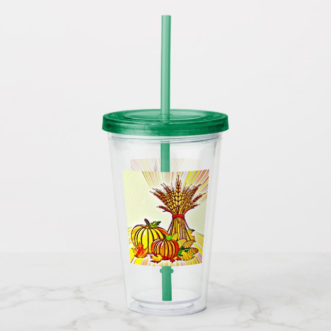 Fall Bounty Acrylic Tumbler (Front)