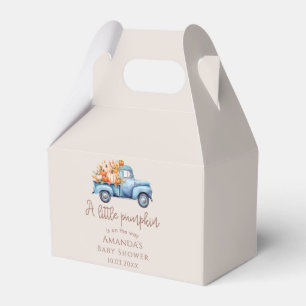 Fall Boy Baby Shower Blue Pumpkin Truck  Favor Box