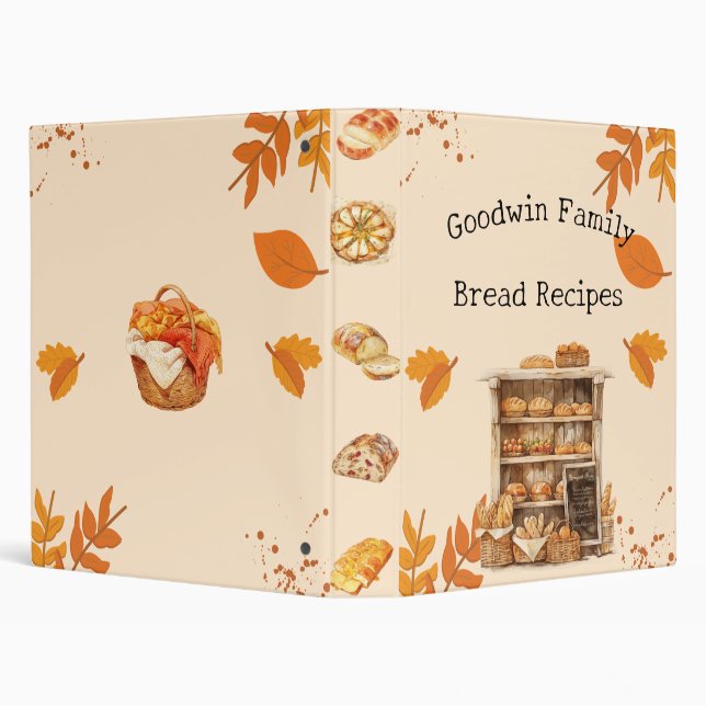 Fall Bread Baking Recipe Book Binder (Background)