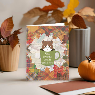 Fall Break Cat Folded Thank You Card
