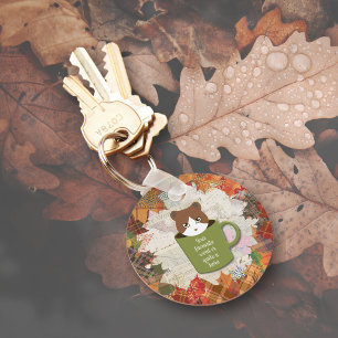 Fall Break Cat Keychain