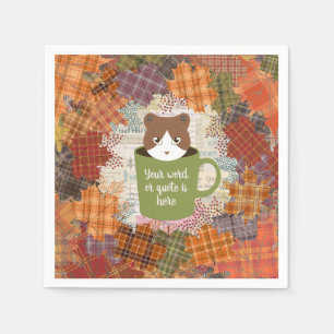 Fall Break Cat Paper Napkin