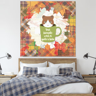 Fall Break Cat Stretched Canvas Print