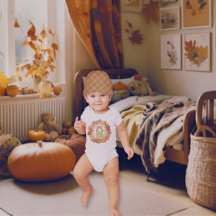 Fall Break Cat Wreath Baby Bodysuit