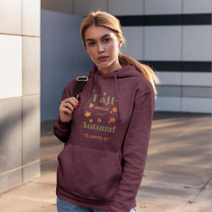 Fall Breeze and Autumn Leaves Design Hoodie