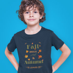 Fall Breeze and Autumn Leaves Design T-Shirt