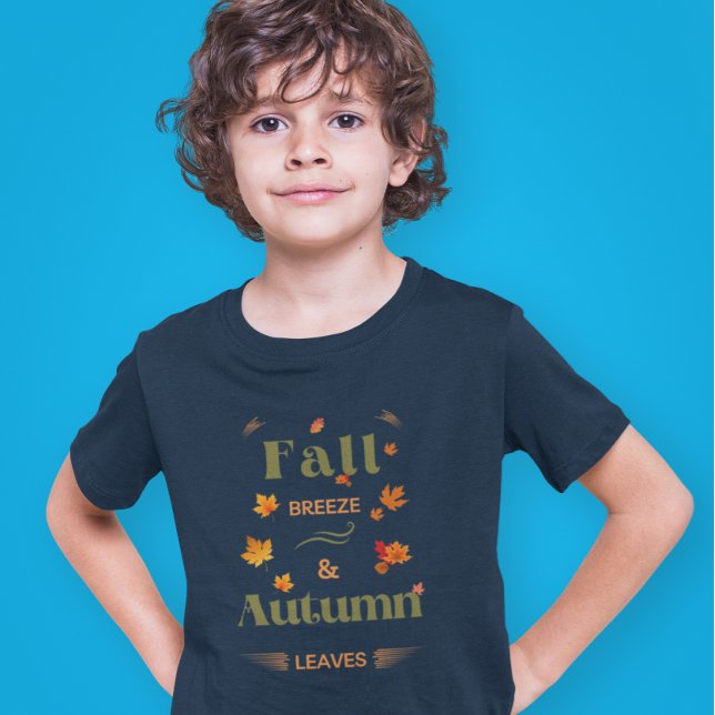 Fall Breeze and Autumn Leaves Design T-Shirt (Creator Uploaded)