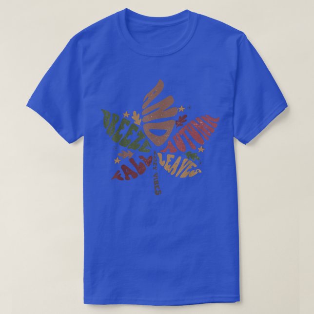 Fall Breeze and Autumn Leaves Groovy Hello Fall Au T-Shirt (Design Front)