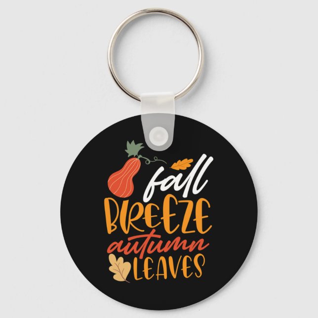 Fall Breeze And Autumn Leaves  Keychain (Front)