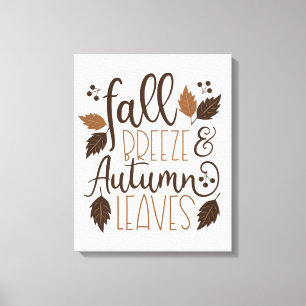 Fall Breeze Autumn Leaves Canvas Print