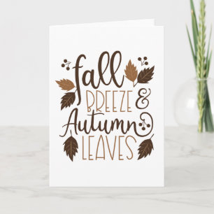 Fall Breeze Autumn Leaves Card