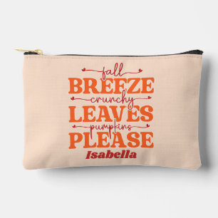 Fall Breeze Crunchy Leaves Pumpkins Please Autumn Accessory Pouch