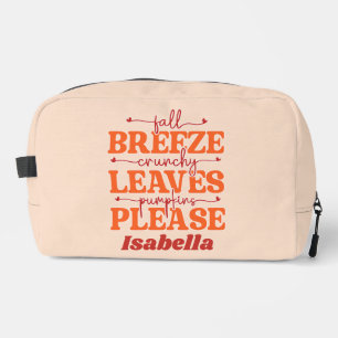 Fall Breeze Crunchy Leaves Pumpkins Please Autumn Dopp Kit