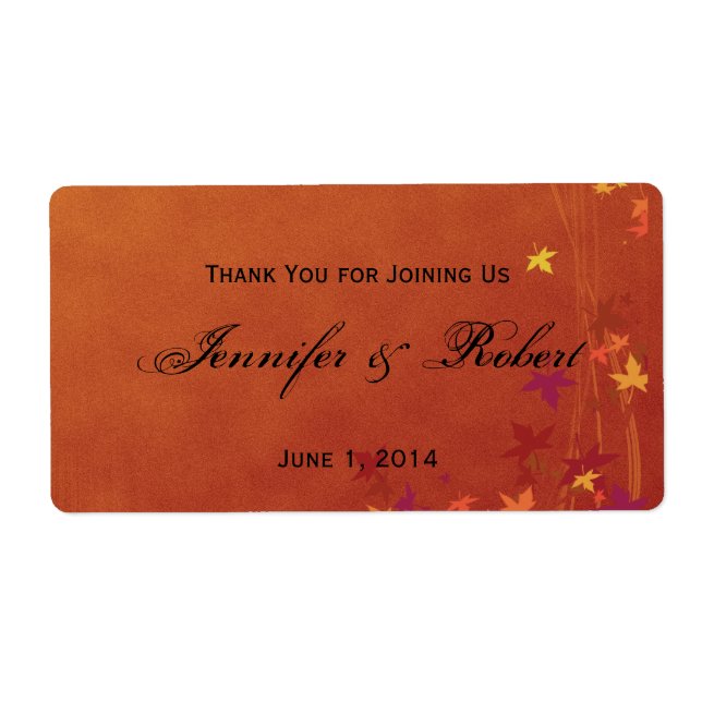 Fall Breezes Water Bottle Label (Front)