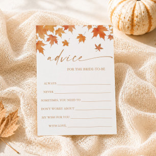 Fall Bridal Shower Advice Card