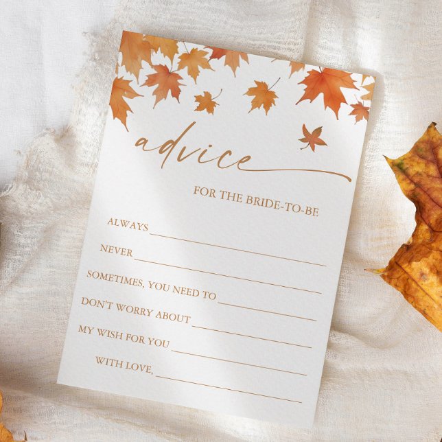 Fall Bridal Shower Advice Card (Creator Uploaded)