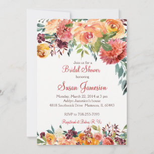 Fall Bridal Shower, baby shower Invitation