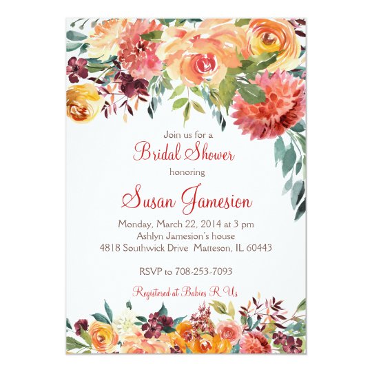 Fall Bridal Shower, baby shower Invitation