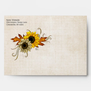Fall Bridal Shower Envelope - Green & Golden