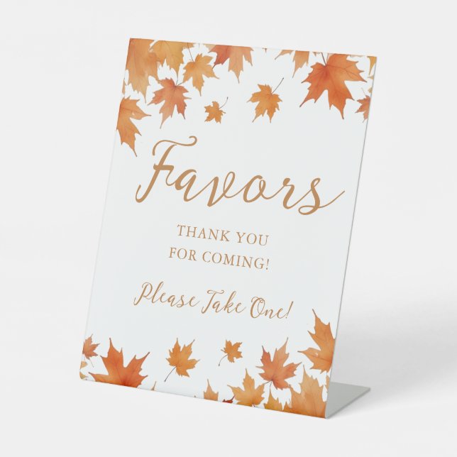 Fall Bridal Shower Favours Pedestal Sign (Front)