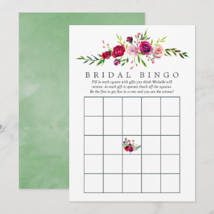 Fall Bridal Shower Floral Bingo Invitation