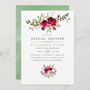 Fall Bridal Shower Floral Invitation