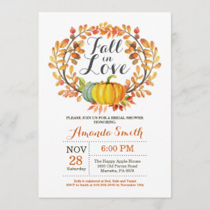 Fall Bridal Shower Invitation Card Pumpkin
