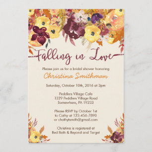Fall Bridal Shower Invitation - Falling in Love