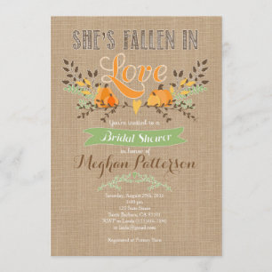 Fall Bridal Shower Invitation with Pumpkin