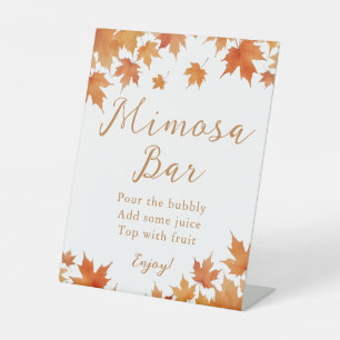 Fall Bridal Shower Mimosa Bar Pedestal Sign