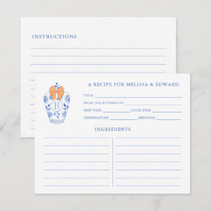 Fall Bridal Shower Monogram Recipe Card
