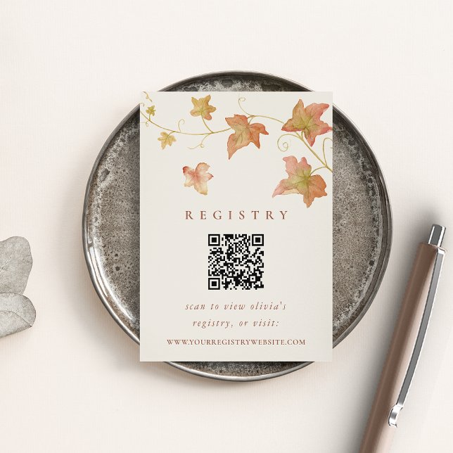 Fall Bridal Shower QR Code Enclosure Card (Creator Uploaded)