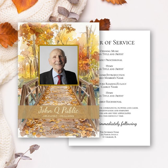 Fall Bridge Funeral Service Program (Creator Uploaded)