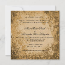 Fall Brown Autumn Wedding invitations