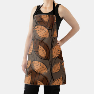 Fall Brown Leaves  Apron
