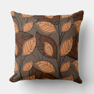 Fall Brown Leaves Throw Pillow