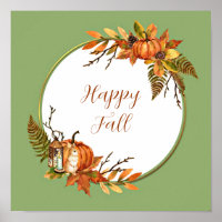 Fall bunny and pumpkins with customizable text