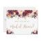Fall Burgundy Marsala Floral Be My Maid of Honour