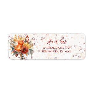 Fall Burgundy Orange Floral Rustic Mariage Adresse