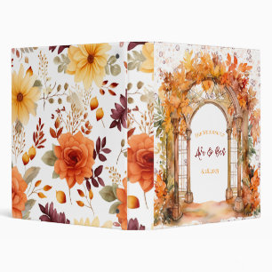Fall Burgundy Orange Floral Wedding Photo Albumn Binder