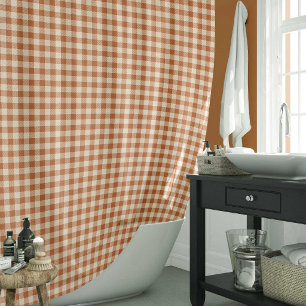 Fall Burnt Orange Gingham Pattern Autumn Plaid
