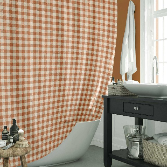 Fall Burnt Orange Gingham Pattern Autumn Plaid (Creator Uploaded)