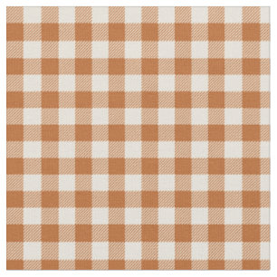 Fall Burnt Orange Gingham Pattern Autumn Plaid Fabric
