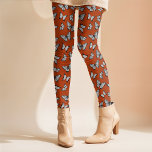 Fall Butterflies Whimsical Halloween Cottagecore Leggings<br><div class="desc">This fun Cottagecore Halloween design uses a random pattern of beautiful black and white butterflies on a rusty orange background that can be customized. This fun design compliments the haunting cottage vibe for that perfect touch of creepy and sweet and can be paired with any top throughout the fall and...</div>
