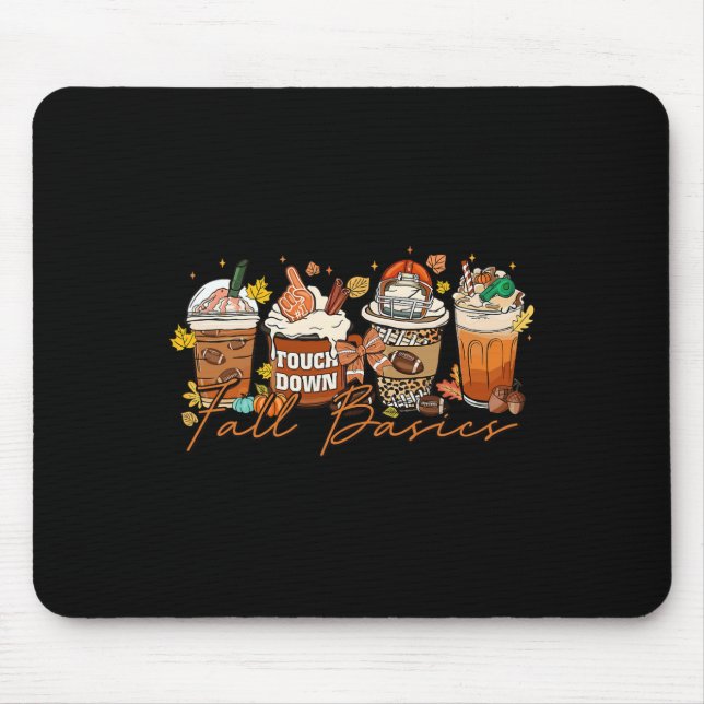 Fall Bysics Thanksgiving Footbyll Fall Coffee Pump Mouse Pad (Front)