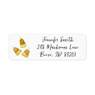 Fall Candy Corn Halloween Return Address